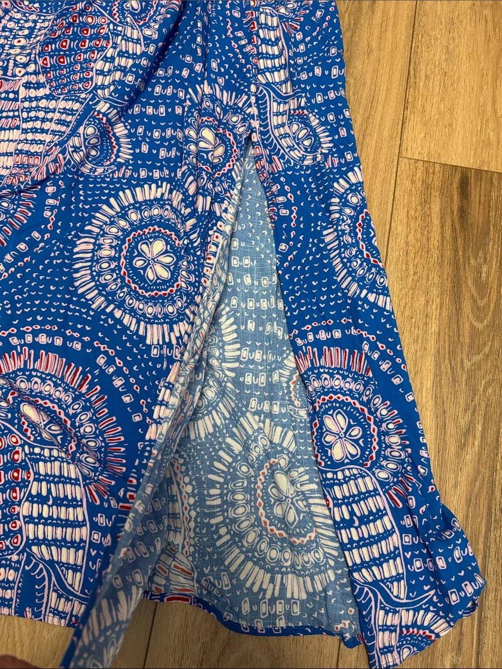 Cupshe NWT S BOHO purplish -Blue Mandala Printed Tie-Shoulder Maxi Dress